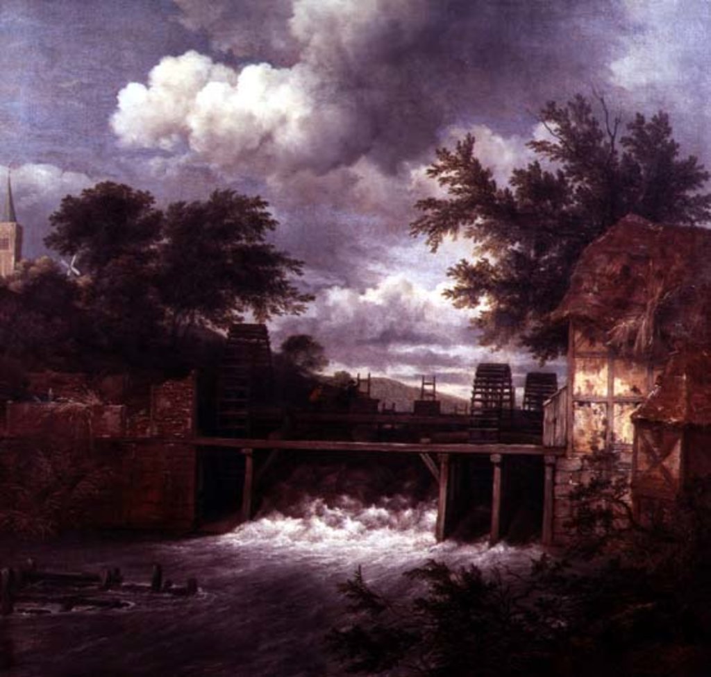 Detail of A Watermill by Jacob Isaaksz. or Isaacksz. van Ruisdael