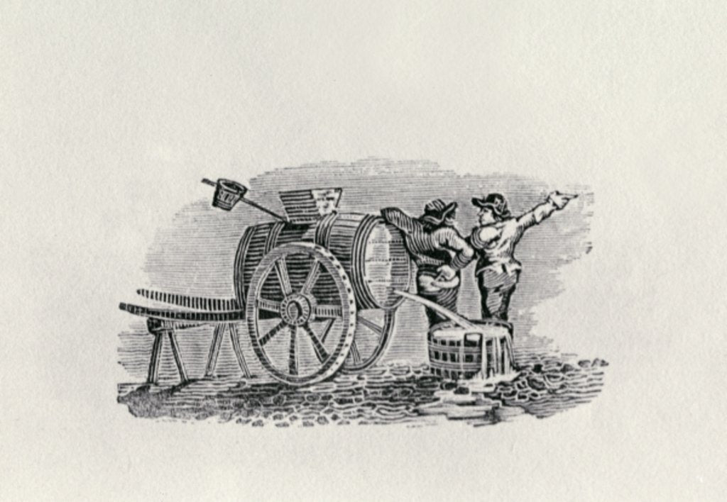 Detail of Two Men with a Barrel Cart by Thomas Bewick