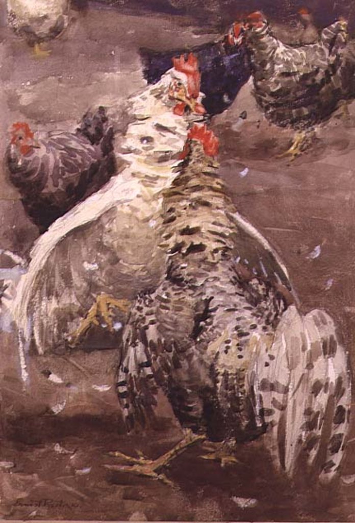 Detail of Roosters, 1910 by Ernest Procter