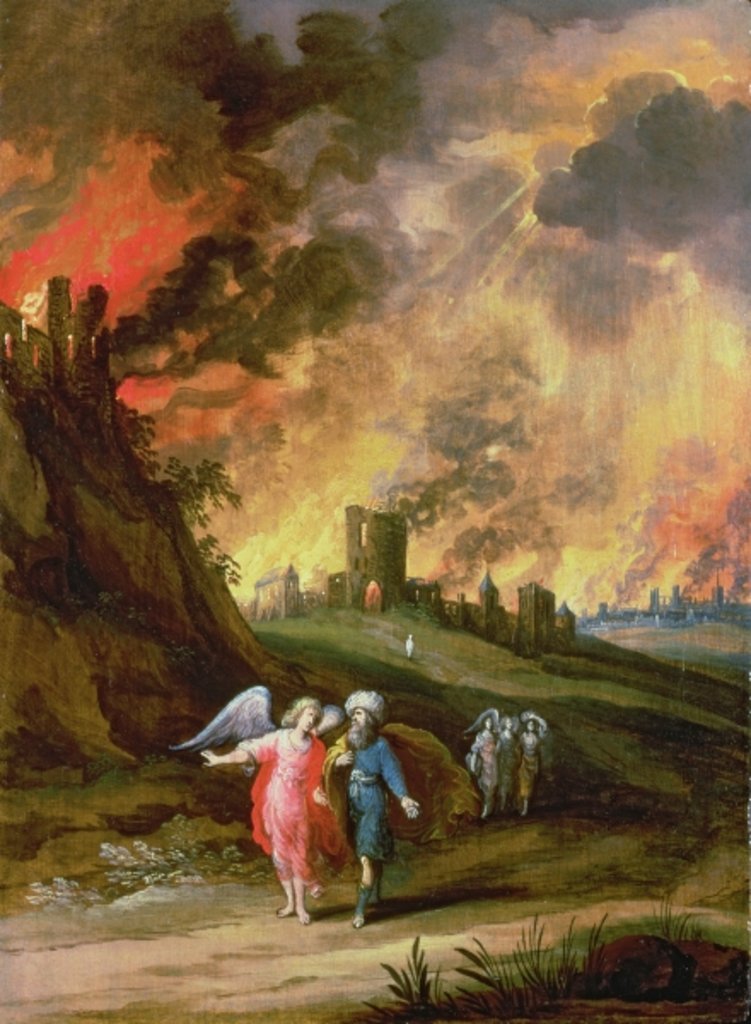 Detail of Lot and His Daughters Leaving Sodom by Louis de Caullery