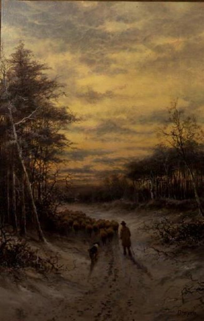 Detail of Sheep in the Snow by Daniel Sherrin