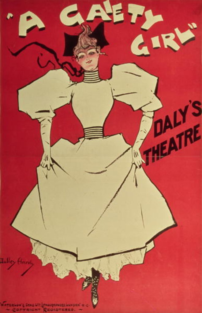 Detail of Poster advertising 'A Gaiety Girl' at the Daly's Theatre, Great Britain, 1890s by Dudley Hardy