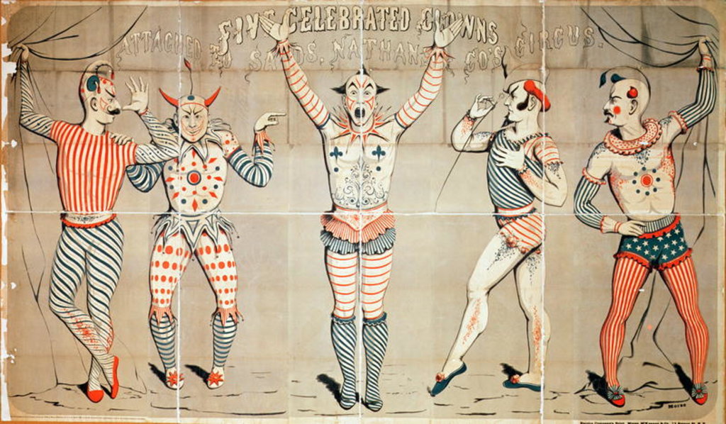 Detail of Five Celebrated Clowns Attached to Sands, Nathan & Co.'s Circus, 1856 by Joseph Morse