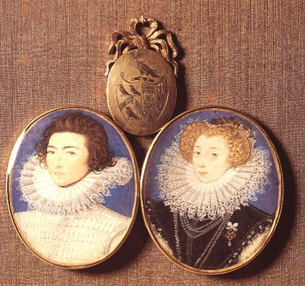 Detail of John Croker and his wife Frances by Nicholas Hilliard