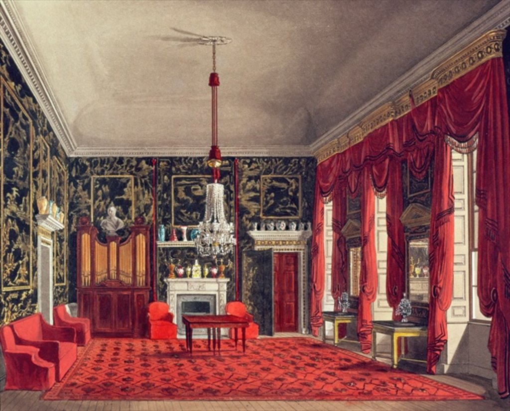 Detail of The Queen's Breakfast Room, Buckingham House by William Henry Pyne
