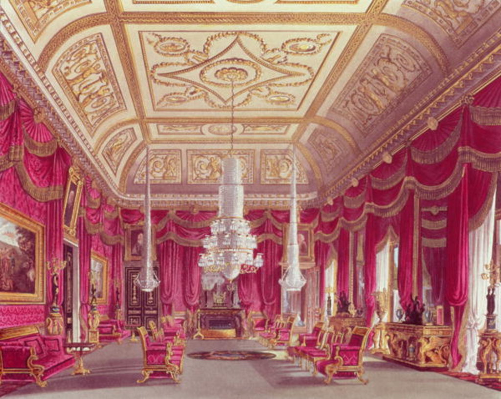 Detail of The Crimson Drawing Room, Carlton House from Pyne's 'Royal Residences', 1818 by William Henry Pyne