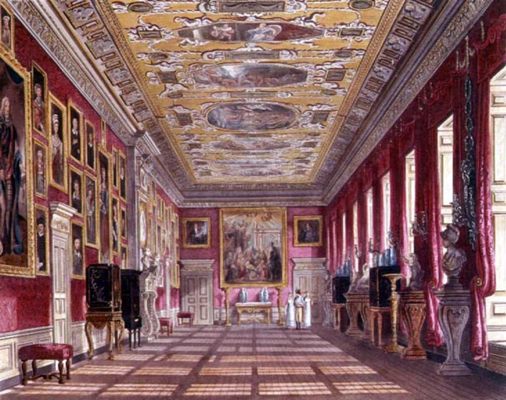 Detail of The King's Gallery, Kensington Palace from Pyne's 'Royal Residences', 1818 by William Henry Pyne