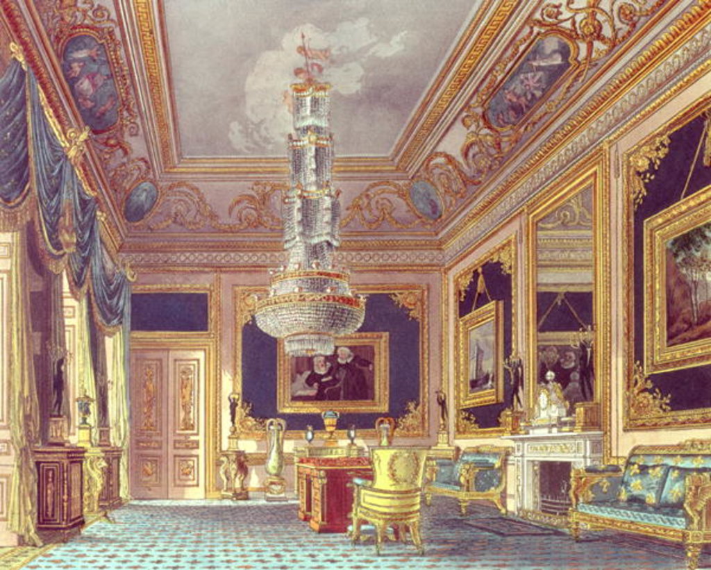 Detail of The Blue Velvet Room, Carlton House from Pyne's 'Royal Residences', 1818 by William Henry Pyne