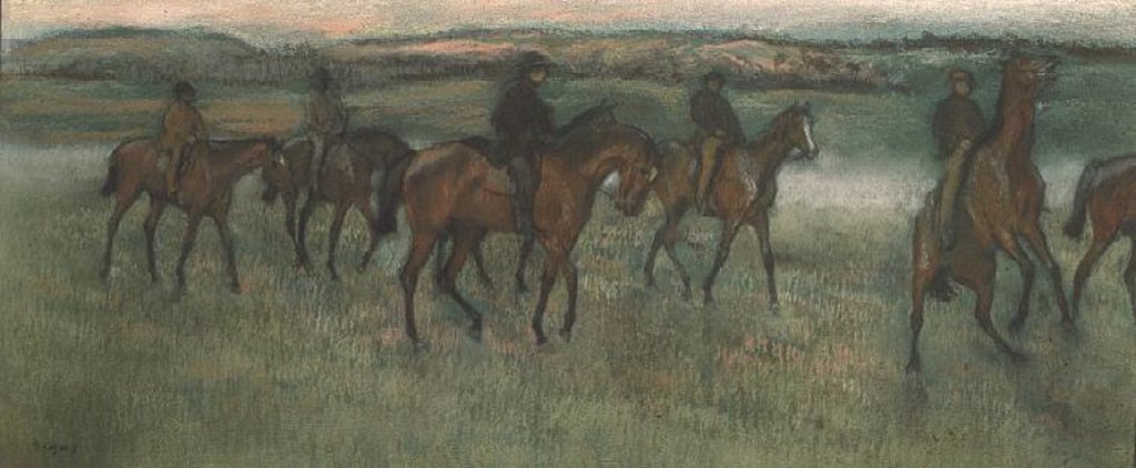 Detail of Racehorses by Edgar Degas
