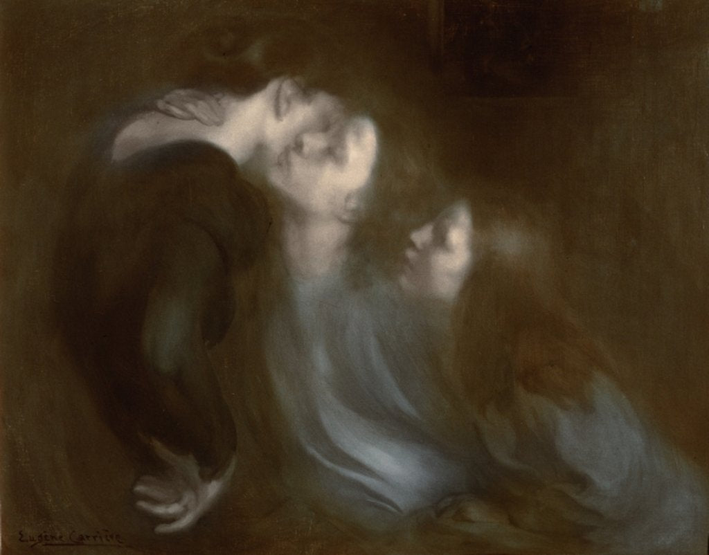 Detail of Her Mother's Kiss, 1890s by Eugene Carriere