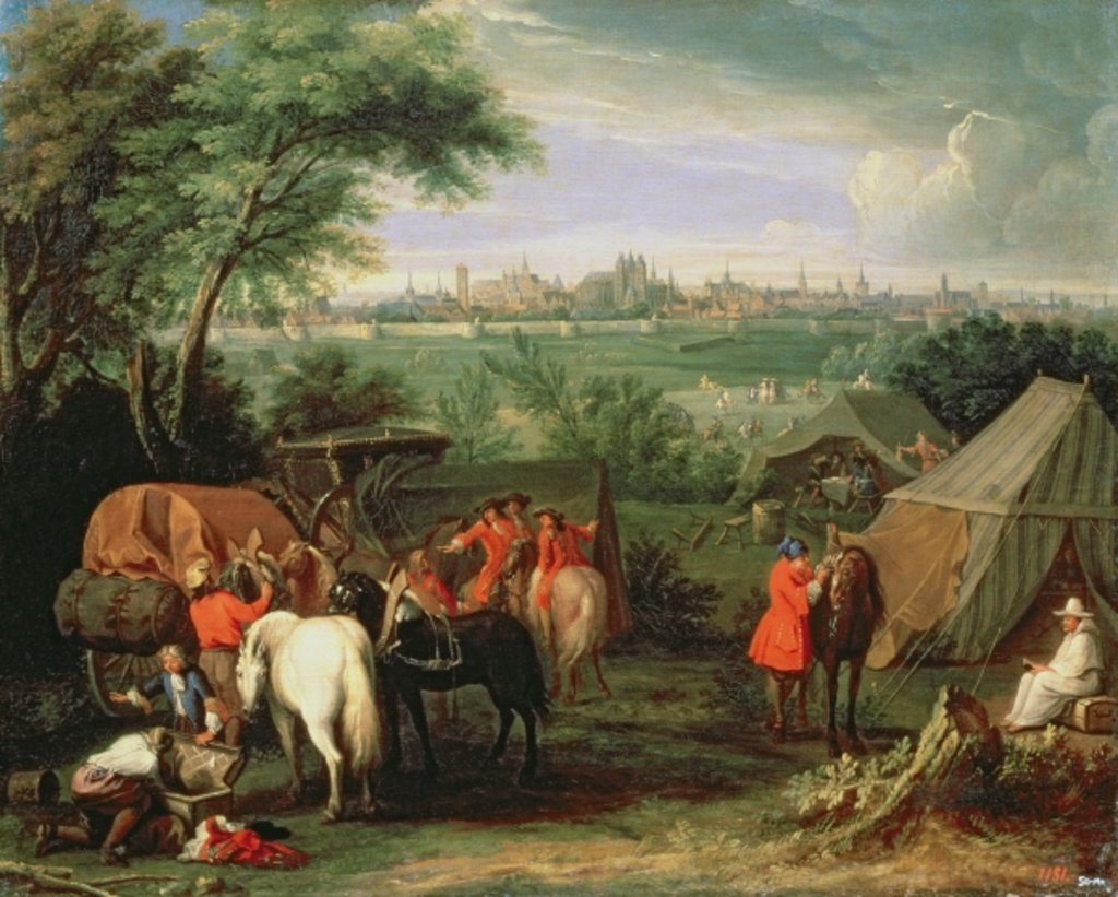 Detail of The Army of Louis XIV before Tournai by Adam Frans van der Meulen