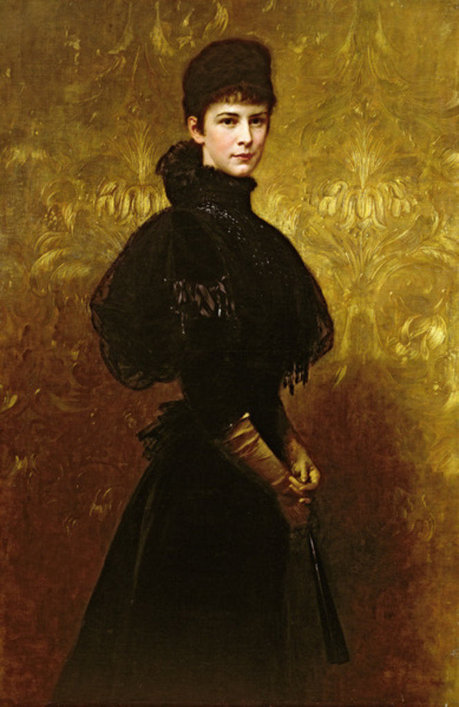 Detail of Empress Elizabeth of Austria in mourning dress, 1899 by Gyula Benczur