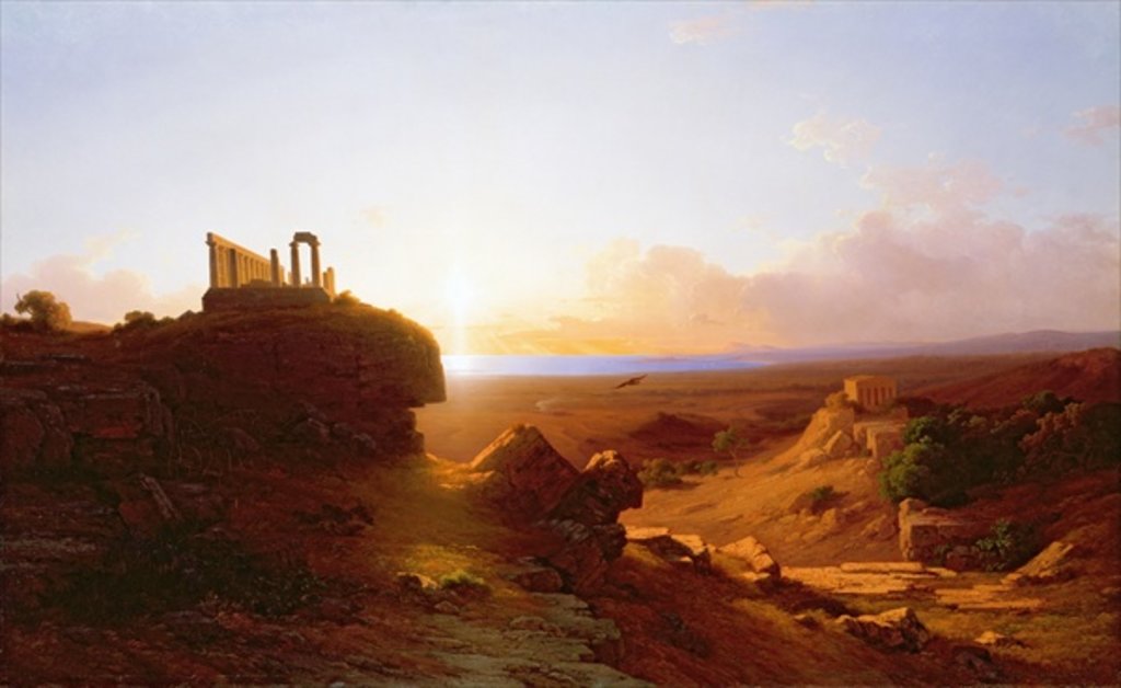 Detail of Romantic Landscape, 1860 by Antal Ligeti