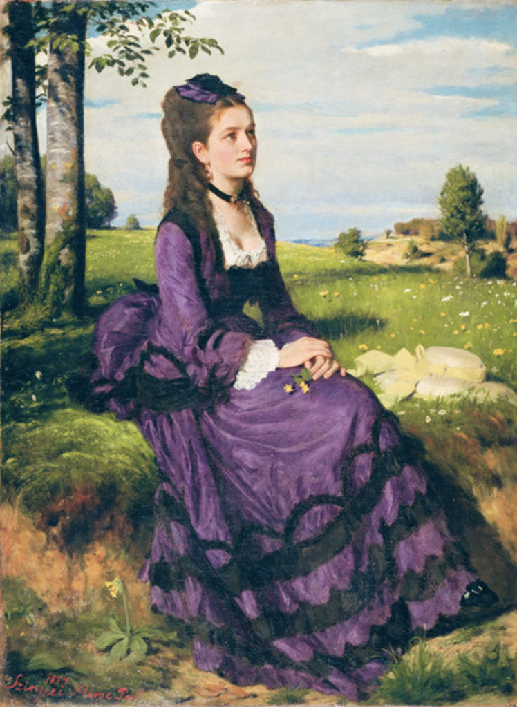 Detail of Woman in Violet, 1874 by Pal Szinyei Merse