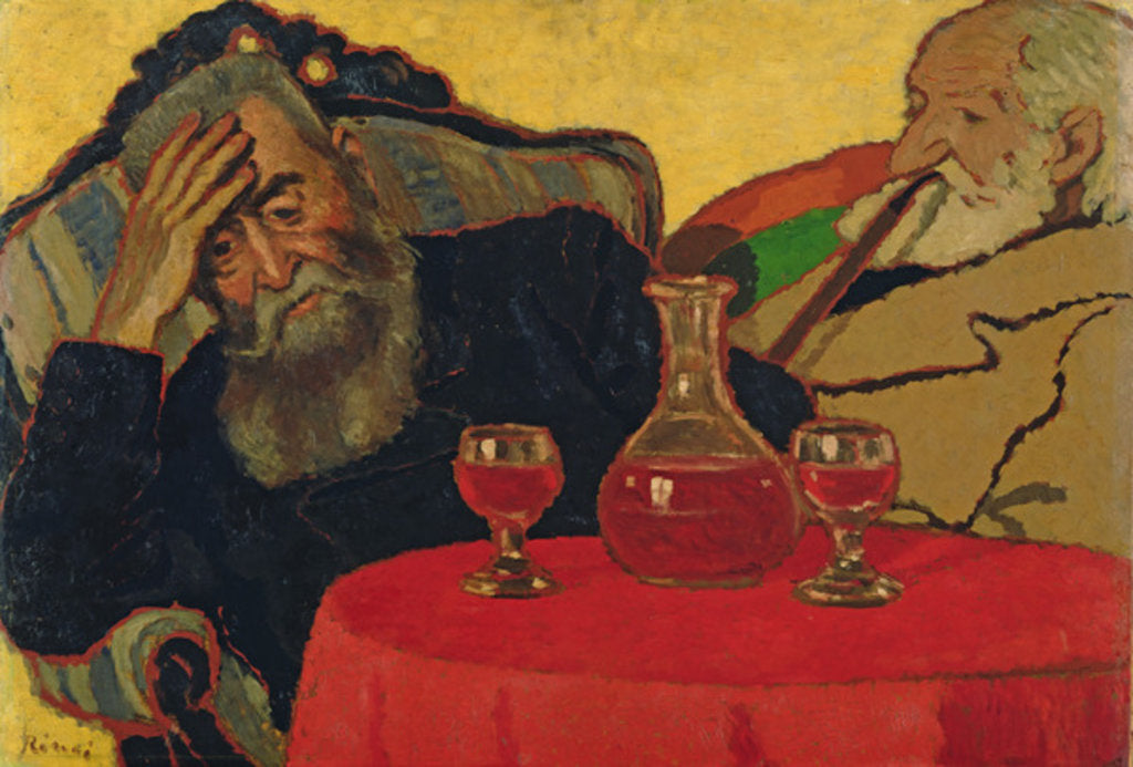 Detail of My Father with Uncle Piacsek Drinking Red Wine, 1907 by Jozsef Rippl-Ronai
