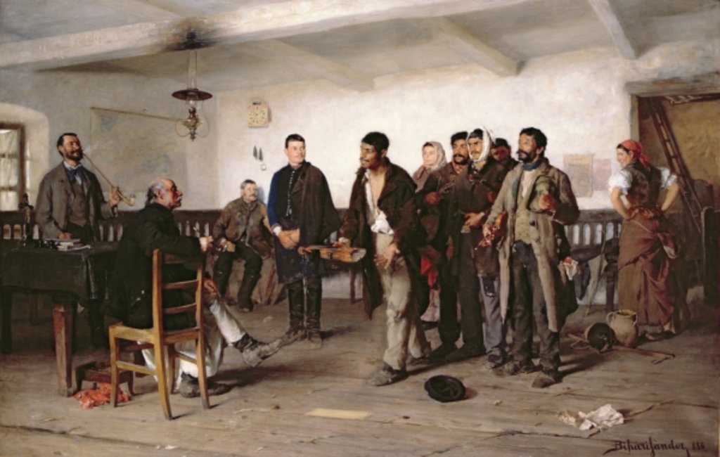 Detail of In Front of the Magistrate by Bihari Sandor