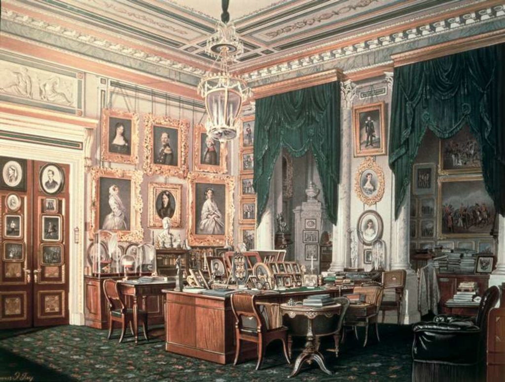 Detail of The Study of Alexander III at Gatchina Palace, c.1881 by Eduard Hau