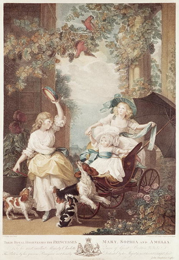 Detail of Princesses Mary, Sophia and Amelia, daughters of George III by John Singleton Copley