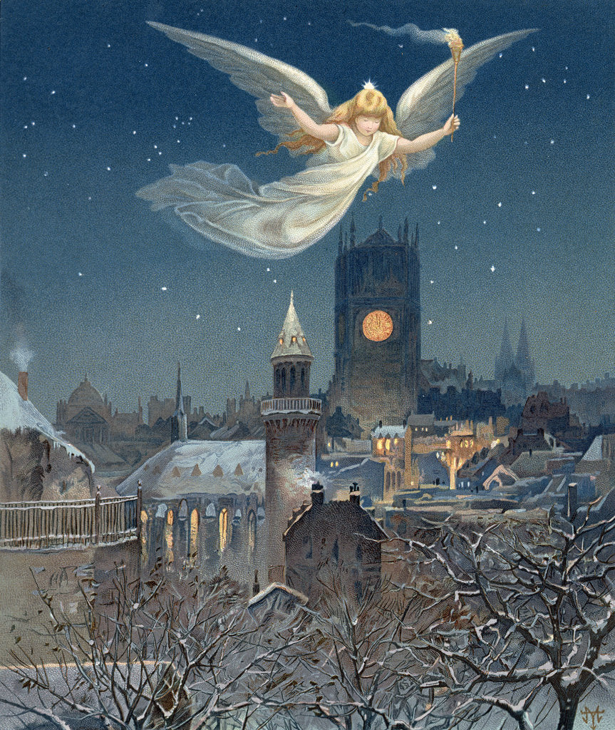 Detail of Christmas card, 1885 by Thomas Moran