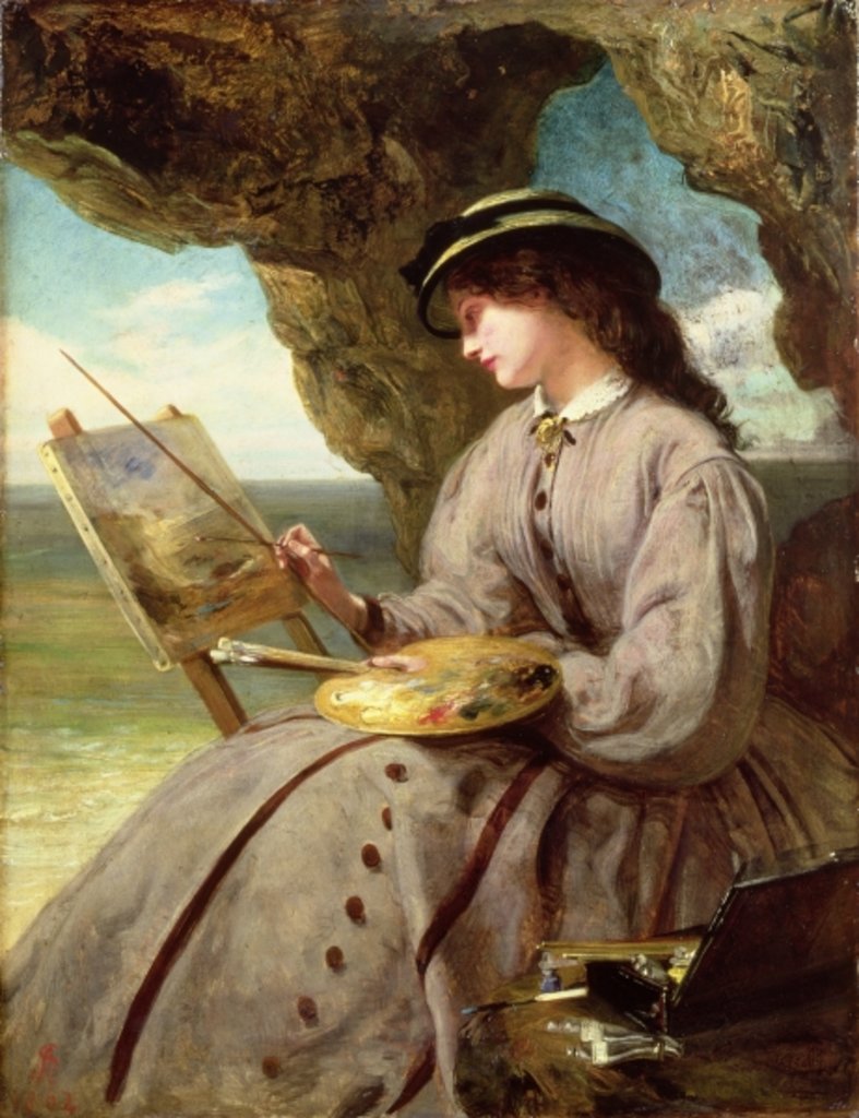 Detail of The Fair Amateur, 1862 by Abraham Solomon