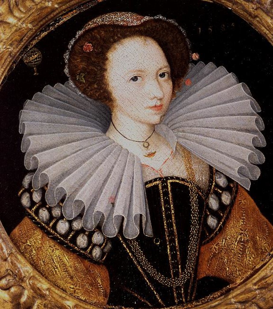 Detail of Portrait of a Lady with a Large Ruff, an Armillary Sphere in the Background by English School