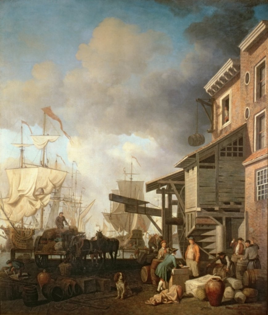 Detail of A Thames Wharf, c.1757 by Samuel Scott