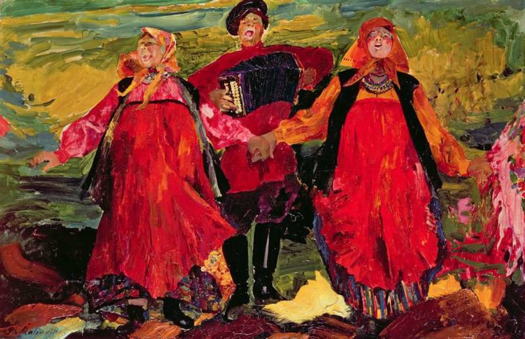 Detail of Russian Peasants Singing by Filipp Andreevic Maljavin