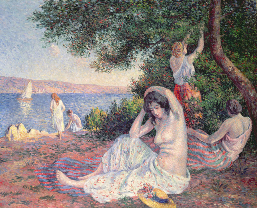 Detail of Women Bathing by Maximilien Luce