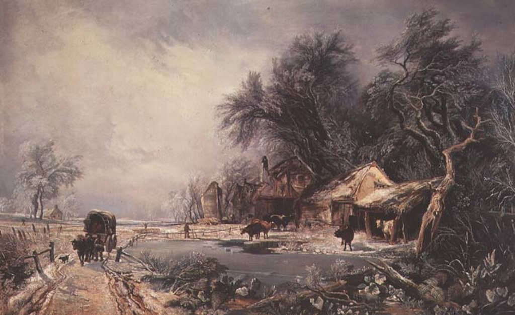 Detail of Winter Landscape, 1836 by William James Muller