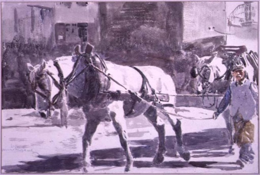 Detail of Two Percheron Horses by William G. Burn-Murdoch