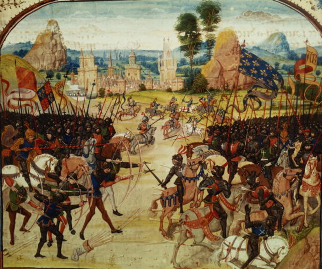 Detail of Fr 2643 f.207 Battle of Poitiers, 1356, from Froissart's Chronicle by French School