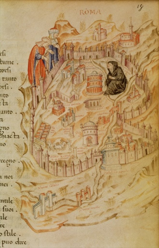 Detail of 8.1.F.18.`Roma La Veuve', showing the Widow of Rome, Italian, 13th century by Anonymous