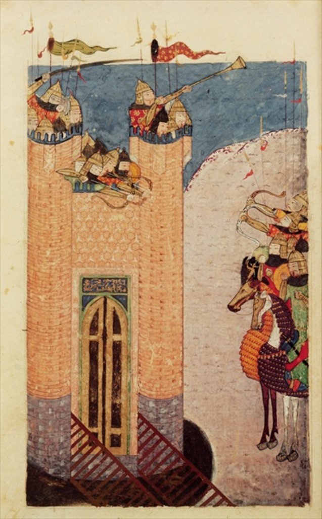 Detail of Ms 7926 206 f.149 Mongols besieging a citadel, c.1252-60 by Persian School