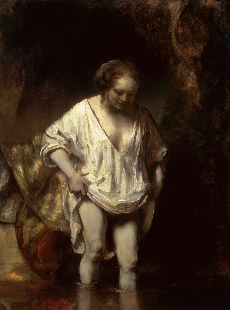 Detail of Woman Bathing in a Stream, 1654 by Rembrandt Harmensz. van Rijn