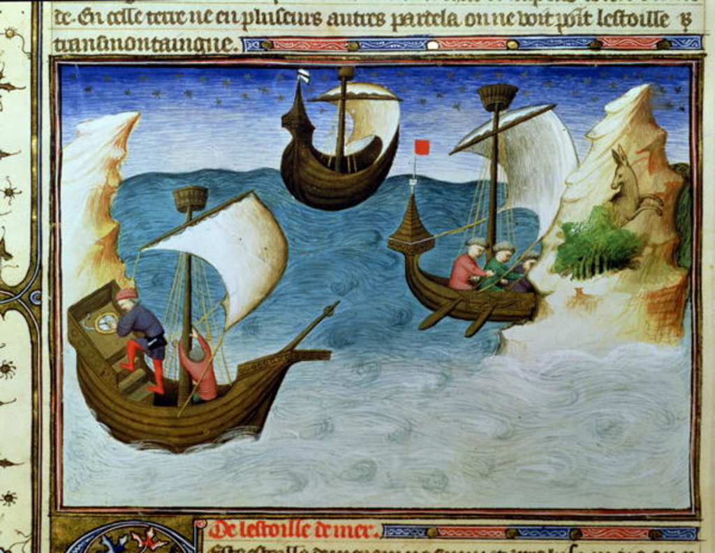 Detail of Navigators using an astrolabe in the Indian Ocean, c.1410-12 by Boucicaut Master