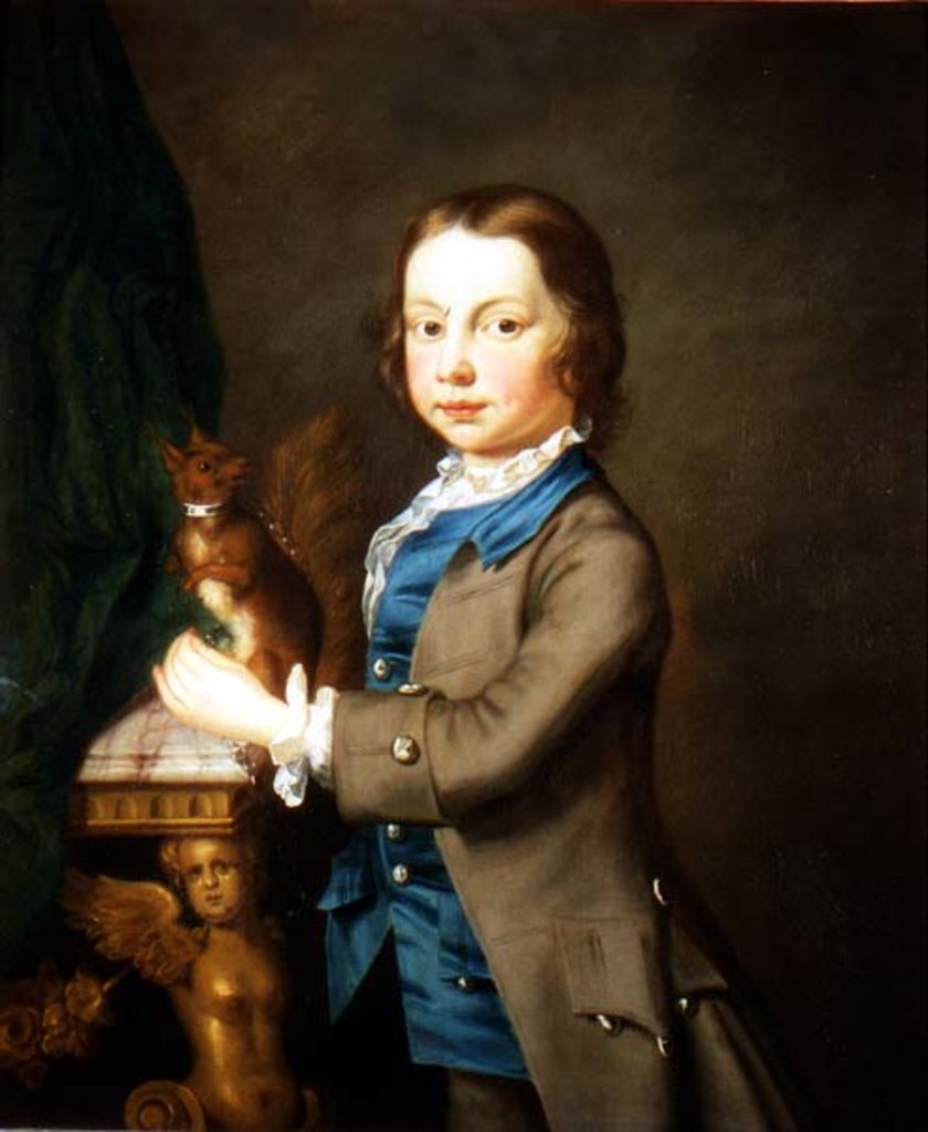 Detail of A Portrait of a Boy with a Pet Squirrel, 18th century by Joseph Highmore