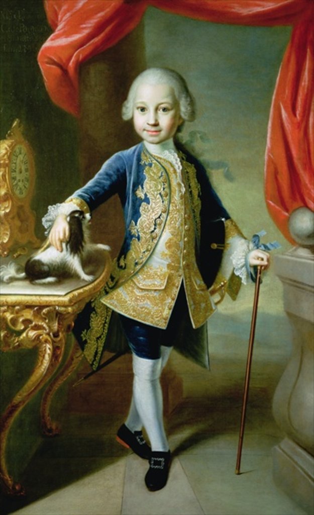 Detail of Portrait of a Boy with Pet Spaniel, 18th century by Martin van Mytens or Meytens