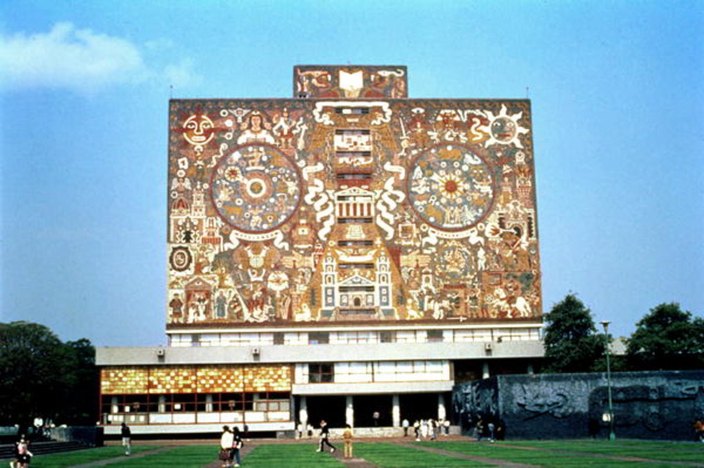 Detail of Wall mosaic on the facade of the Central Library by Anonymous