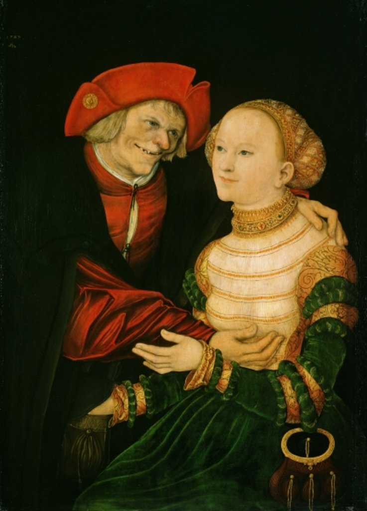 Detail of The Ill-Matched Couple, 1522 by Lucas the Elder Cranach