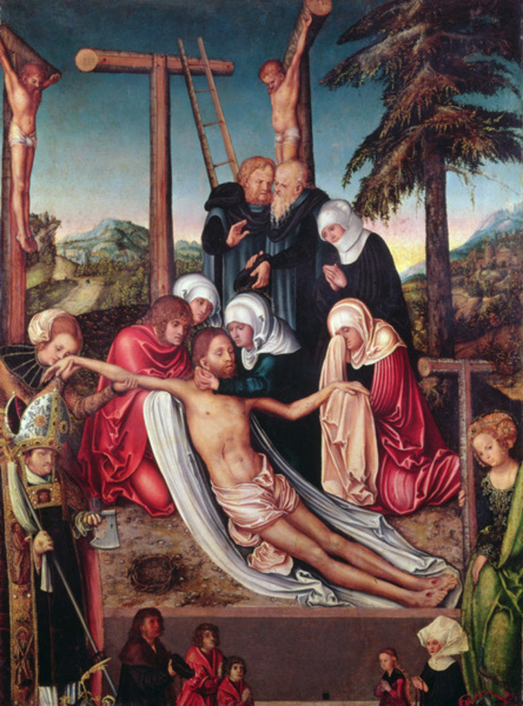 Detail of The Lamentation Over the Dead Christ by Lucas the Elder Cranach