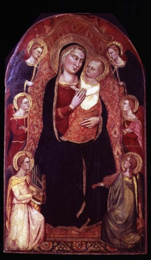Detail of Virgin and Child Enthroned with Angels by Jacopo di Cione