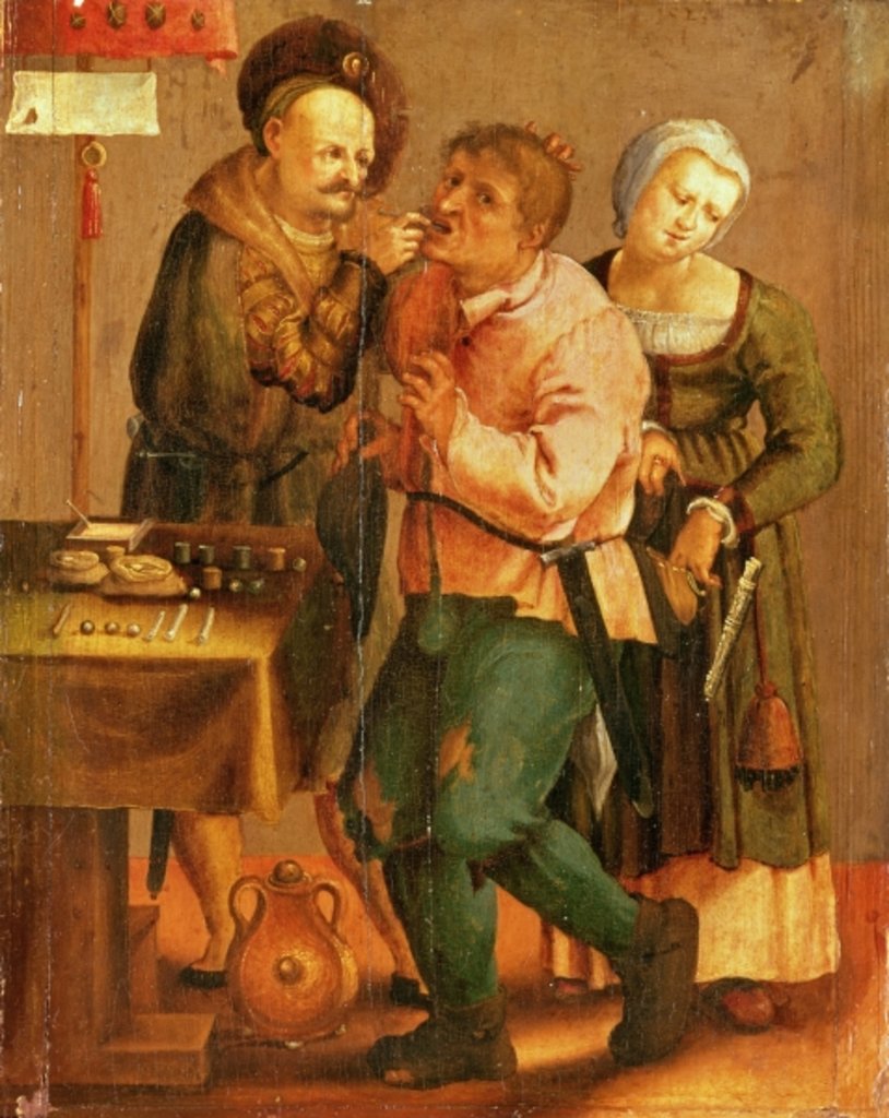 Detail of Tooth Extraction by Lucas van (follower of) Leyden