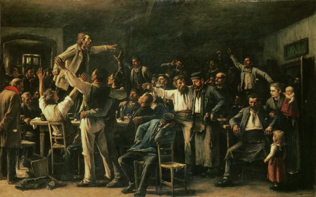 Detail of Strike, 1895 by Mihaly Munkacsy