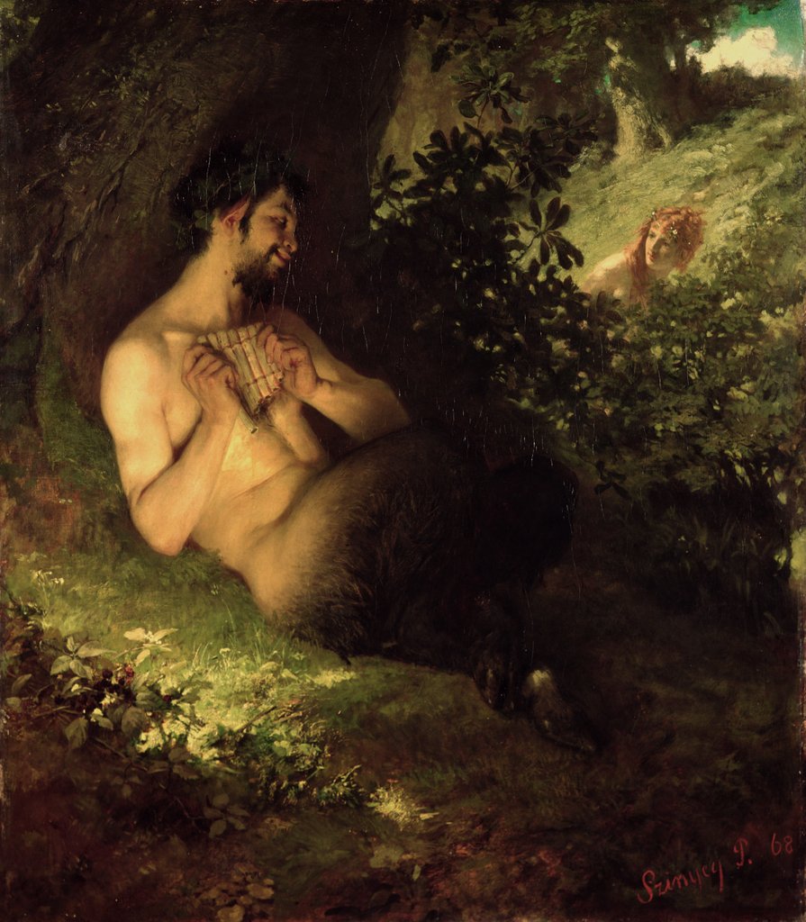 Detail of Faun and Nymph, 1868 by Pal Szinyei Merse