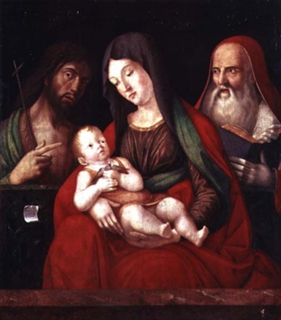 Detail of Virgin and Child with St. John the Baptist and St. Jerome by Alvise Vivarini