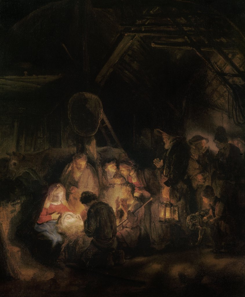 Detail of Adoration of the Shepherds, 1646 by Rembrandt Harmensz. van Rijn
