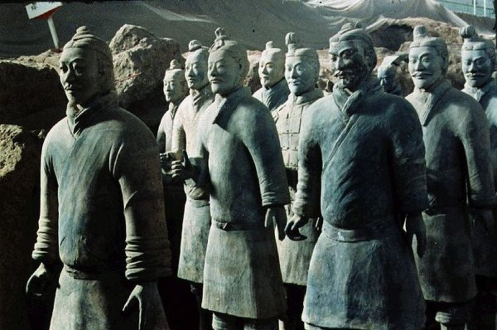 Detail of Terracotta Army, Qin Dynasty, 210 BC; warriors by Anonymous