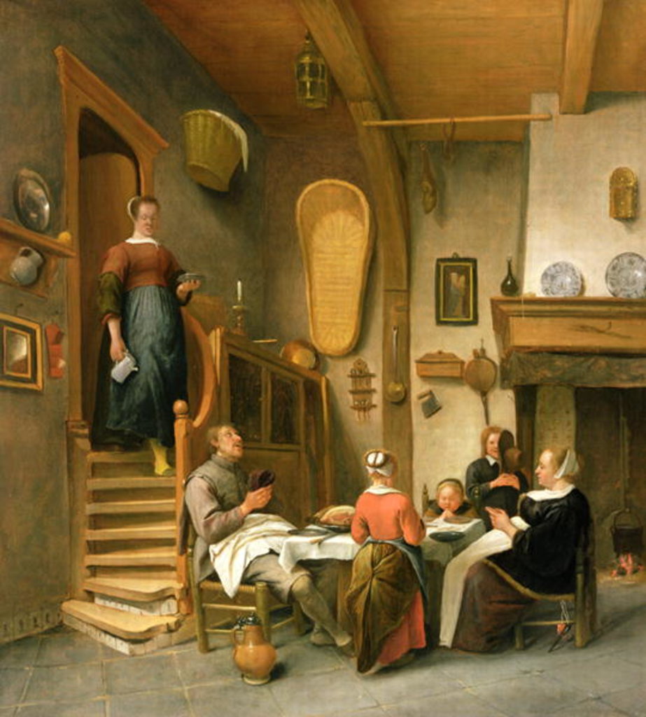 Detail of A Family Saying Grace by Jan Havicksz. Steen