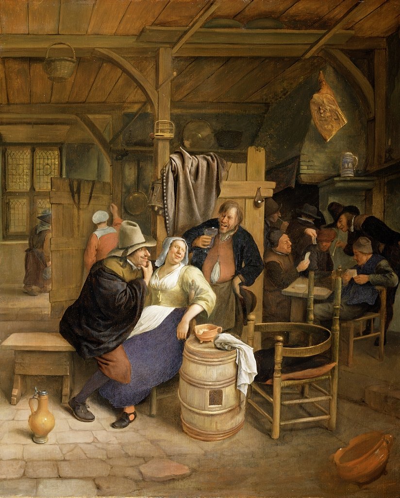 Detail of A Tavern Interior with Card Players by Jan Havicksz. Steen