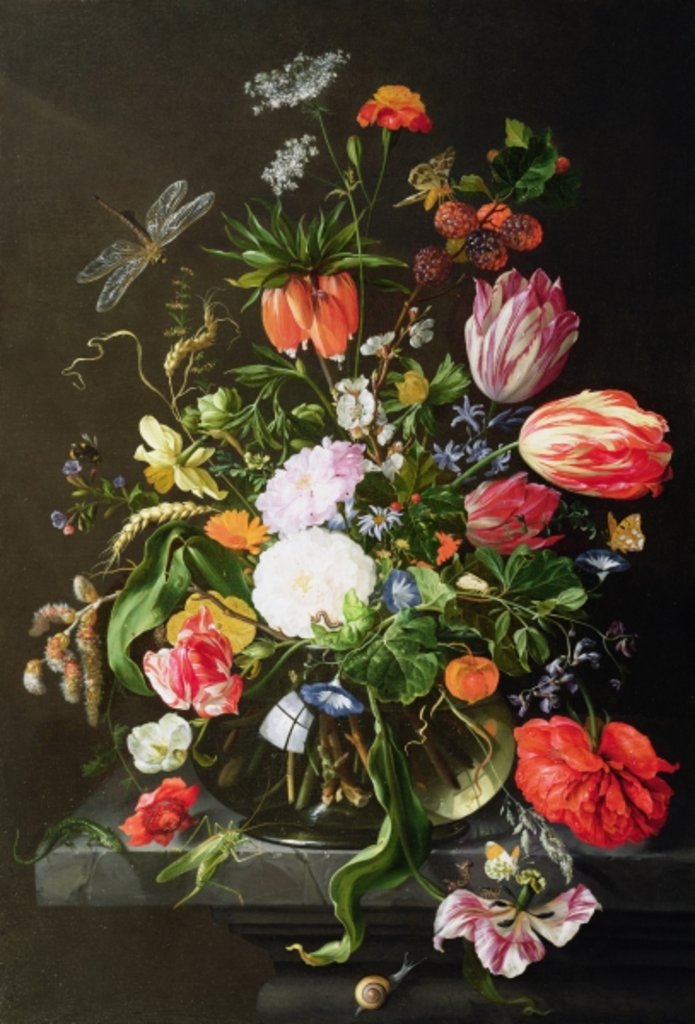 Detail of Still Life of Flowers, 17th century by Jan Davidsz de Heem